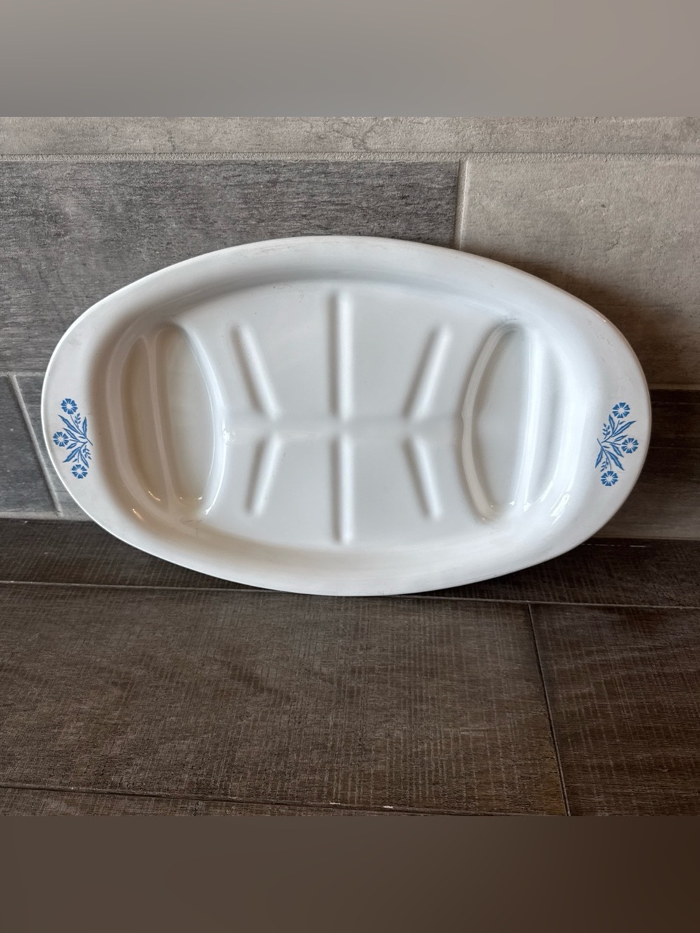 Vintage Corning Ware Blue Cornflower  Platter 16.5”X10.5” Oval